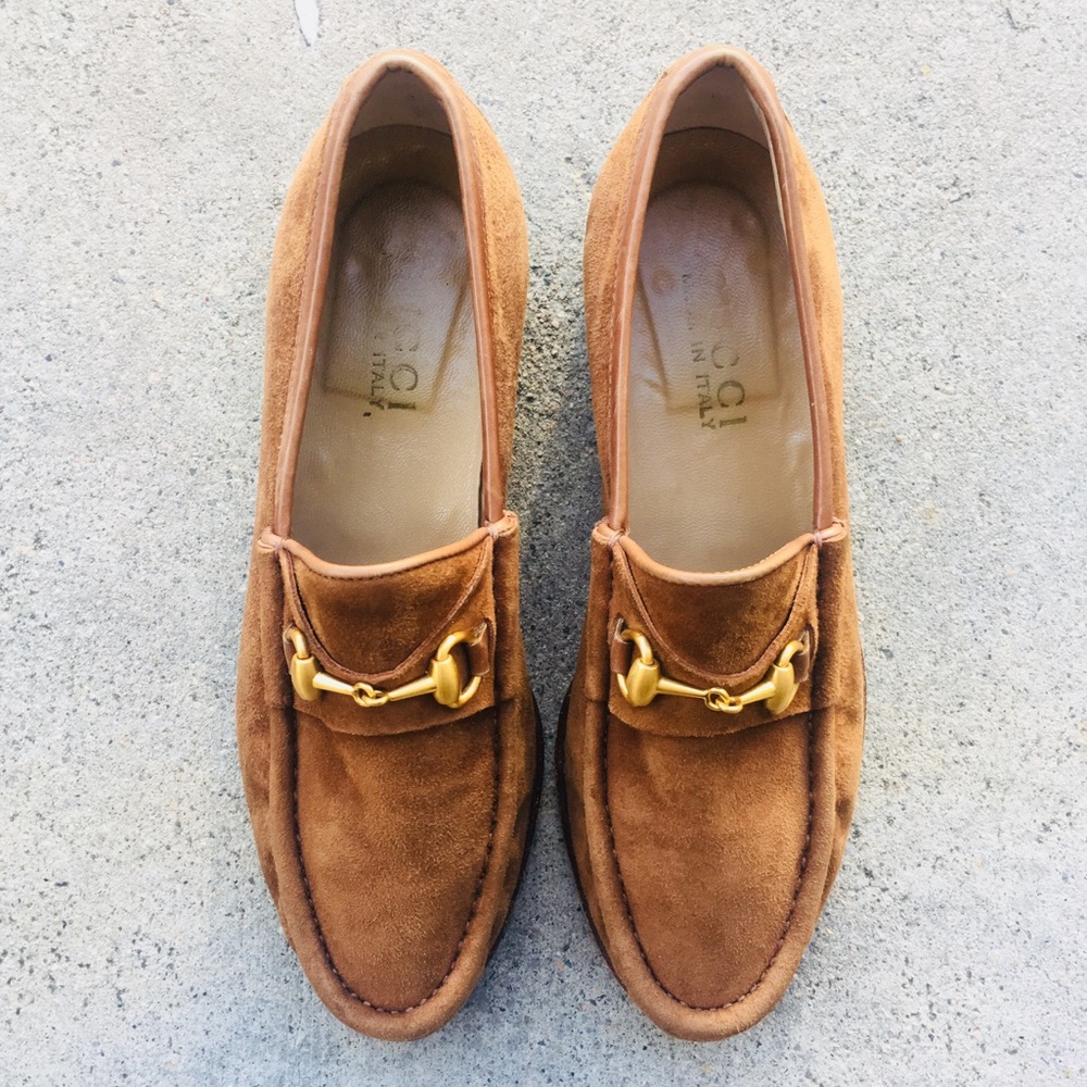 Gucci Suede Horsebit Loafers Size 4